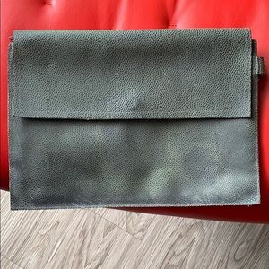 Grey/green oversized hand purse